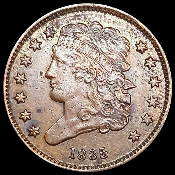 1835 Classic Head Half Cent CLOSELY UNCIRCULATED