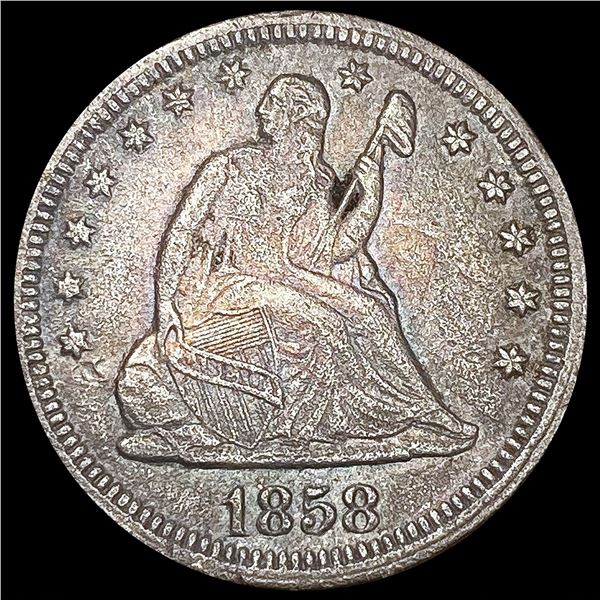 1858 Seated Liberty Quarter NEARLY UNCIRCULATED