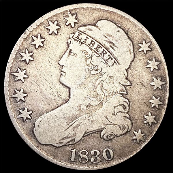 1830 0-113 Cap Bust Half Dollar R2 NICELY CIRCULAT