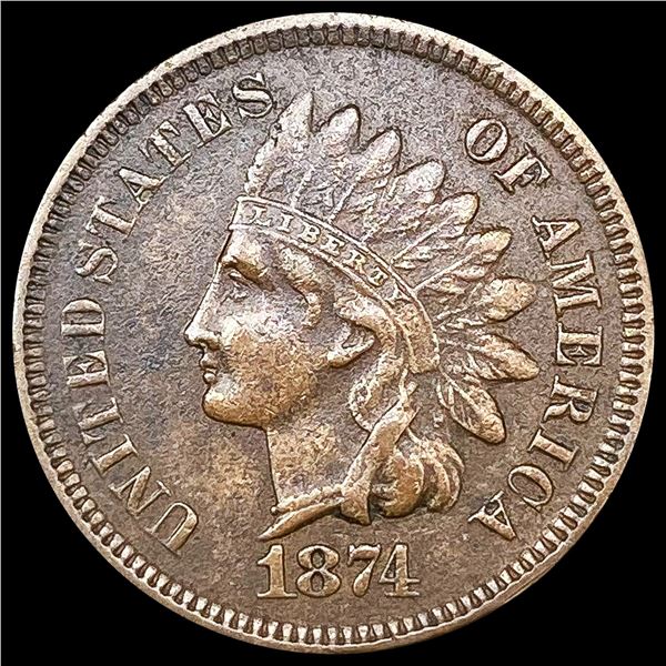 1874 Indian Head Cent CLOSELY UNCIRCULATED