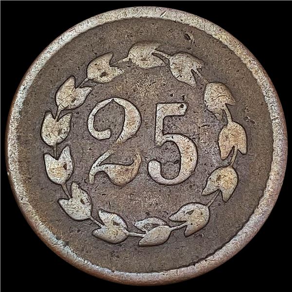 1864 Copper 25C NY Benson Token NICELY CIRCULATED