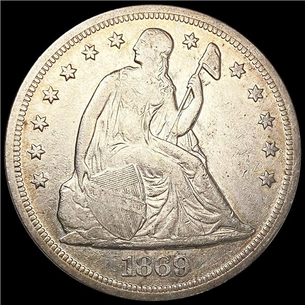 1869 Seated Liberty Dollar ABOUT UNCIRCULATED