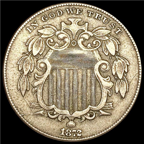 1872 Shield Nickel CLOSELY UNCIRCULATED