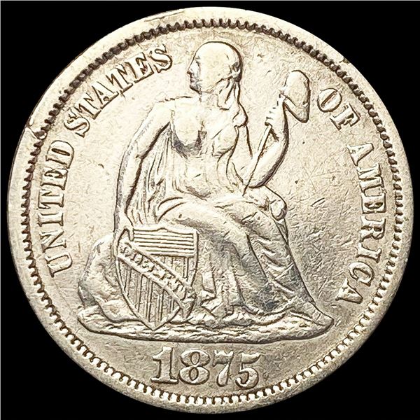 1875 Seated Liberty Dime LIGHTLY CIRCULATED