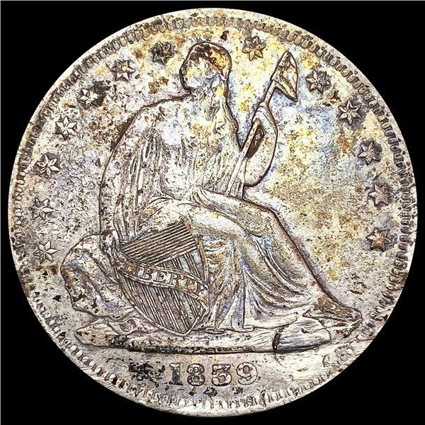 1839 Seated Liberty Half Dollar LIGHTLY CIRCULATED
