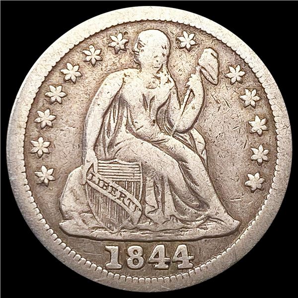 1844 Seated Liberty Dime NICELY CIRCULATED
