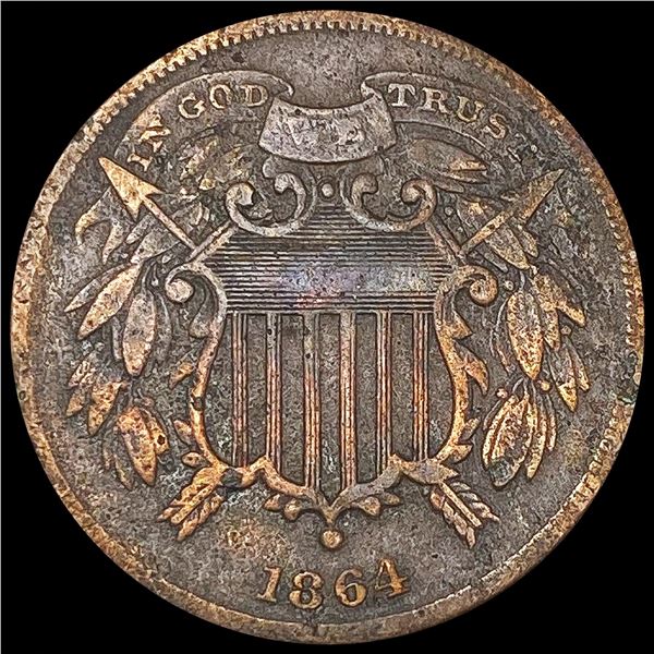 1864 Two Cent Piece NEARLY UNCIRCULATED