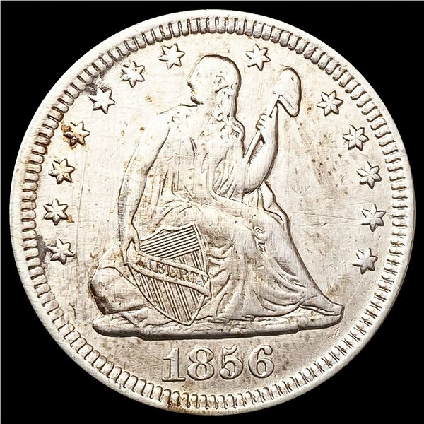 1856 Seated Liberty Quarter NEARLY UNCIRCULATED