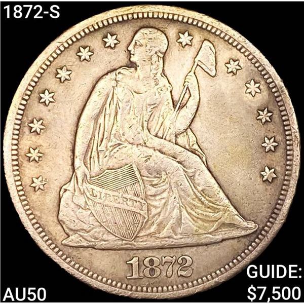 1872-S Seated Liberty Dollar CLOSELY UNCIRCULATED