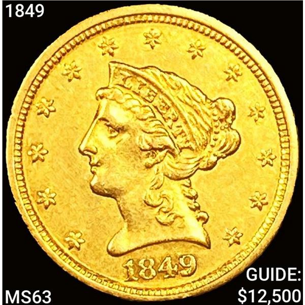 1849 $2.50 Gold Quarter Eagle CHOICE BU