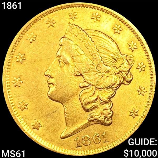 1861 $20 Gold Double Eagle UNCIRCULATED