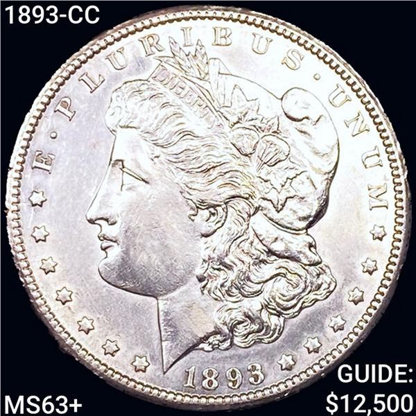 1893-CC Morgan Silver Dollar UNCIRCULATED +
