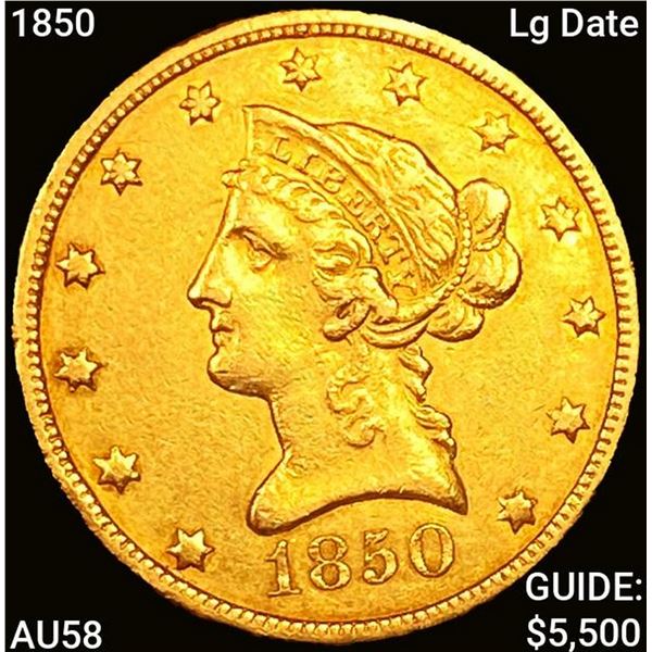 1850 Lg Date $10 Gold Eagle GEM PROOF