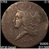 Image 1 : 1793 C-1 Liberty Cap Half Cent ABOUT UNCIRCULATED