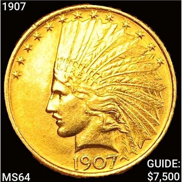 1907 $10 Gold Eagle CHOICE BU