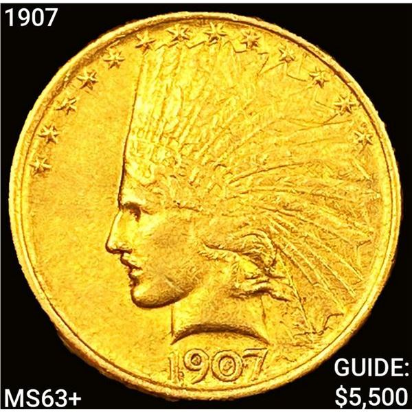 1907 $10 Gold Eagle UNCIRCULATED +