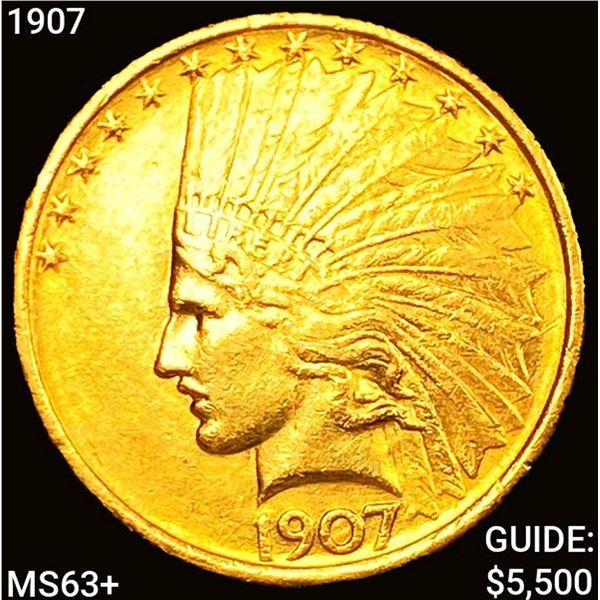1907 $10 Gold Eagle UNCIRCULATED +