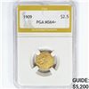 Image 1 : 1909 $2.50 Gold Quarter Eagle PGA MS64+