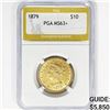 Image 1 : 1879 $10 Gold Eagle PGA MS63+