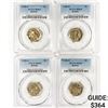 Image 1 : (4) Silver Buffalo Nickles Set PCGS MS65 1938-D