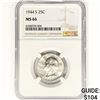 Image 1 : 1944-S Washington Silver Quarter NGC MS66