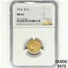 Image 1 : 1912 $2.50 Gold Quarter Eagle NGC MS61