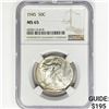 Image 1 : 1945 Walking Liberty Half Dollar NGC MS65