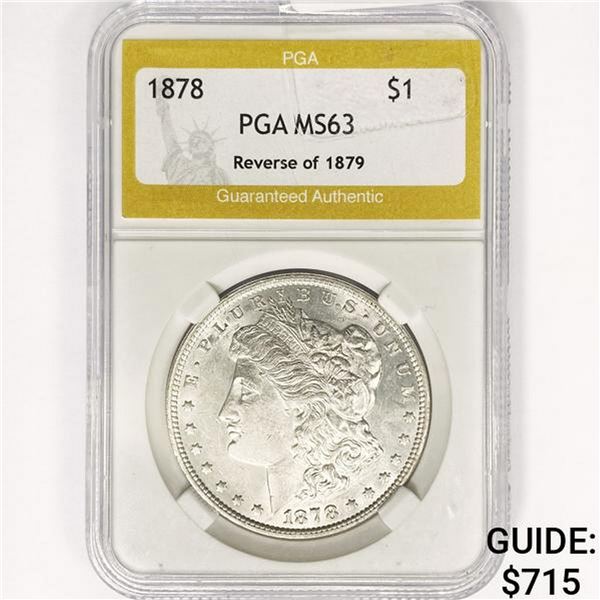 1878 7TF Rev 79 Morgan Silver Dollar PGA MS63