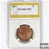 Image 1 : 1853 Large Cent PGA MS64 RED