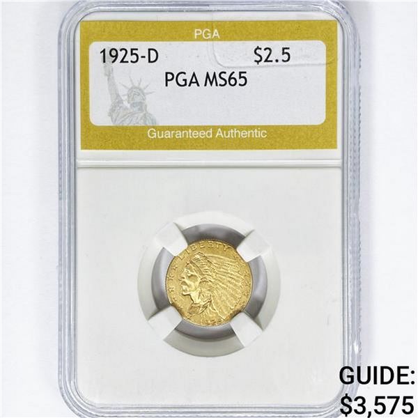 1925-D $2.50 Gold Quarter Eagle PGA MS65