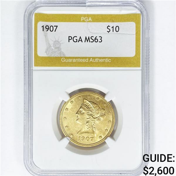1907 $10 Gold Eagle PGA MS63