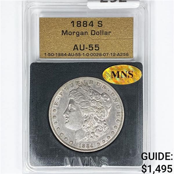 1884-S Morgan Silver Dollar MNS AU55