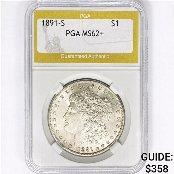 1891-S Morgan Silver Dollar PGA MS62+