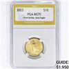 Image 1 : 2023 US 1/4oz Gold $10 Eagle PGA MS70 1st Strike