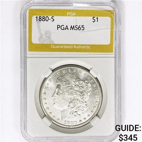 1880-S Morgan Silver Dollar PGA MS65