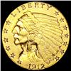 Image 1 : 1912 $2.50 Gold Quarter Eagle UNCIRCULATED