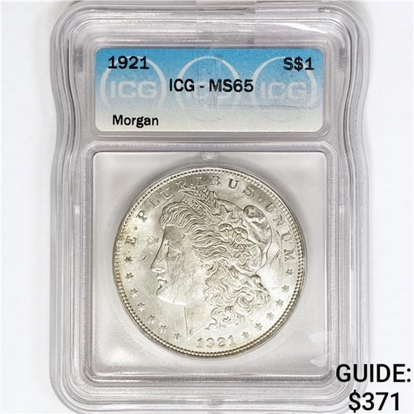 1921 Morgan Silver Dollar ICG MS65