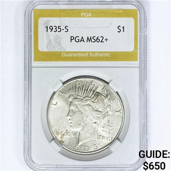 1935-S Silver Peace Dollar PGA MS62+