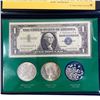 Image 1 : 1921-1957 Silver Dollar & Granules Set (4 Items)