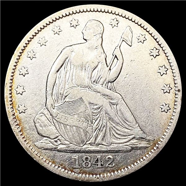 1842 Seated Liberty Half Dollar NEARLY UNCIRCULATE