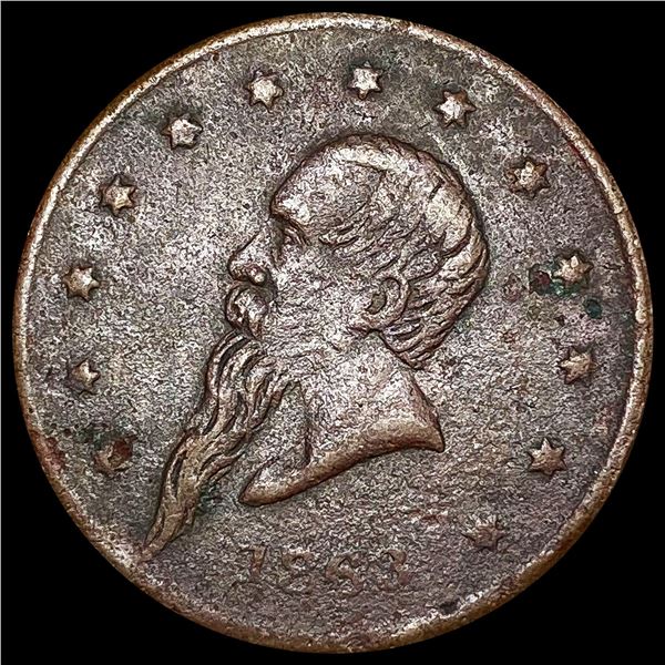 1863 NY Civil War Store Token LIGHTLY CIRCULATED