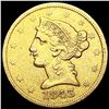 Image 1 : 1843 $5 Gold Half Eagle ABOUT UNCIRCULATED