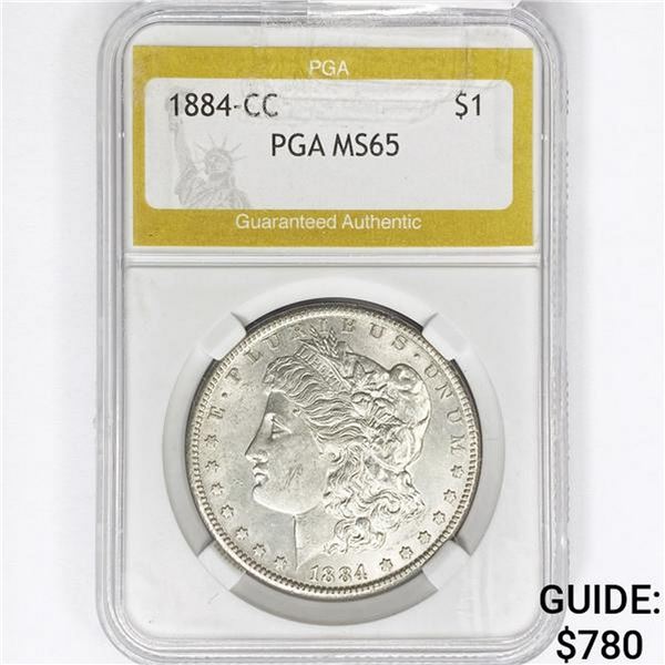 1884-CC Morgan Silver Dollar PGA MS65
