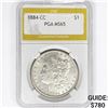 Image 1 : 1884-CC Morgan Silver Dollar PGA MS65