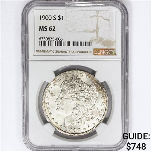 1900-S Morgan Silver Dollar NGC MS62