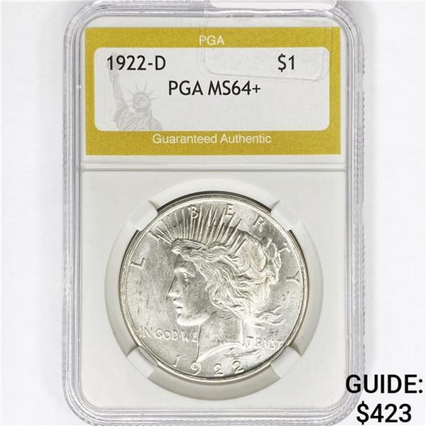 1922-D Silver Peace Dollar PGA MS64+