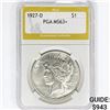Image 1 : 1927-D Silver Peace Dollar PGA MS63+