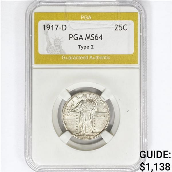 1917-D Standing Liberty Quarter PGA MS64 Type 2