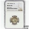 Image 1 : 1942 Jefferson Nickel NGC MS55 5FS