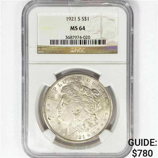 1921-S Mercury Silver Dollar NGC MS64